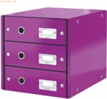 Leitz Schubladenbox 3 F&auml;cher Karton violett