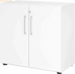 mcbuero.de Schrank Serie 9 2OH BxTxH 80x42x74,8cm Griff BS Wei&szlig;