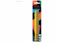 8 x Herlitz Bleistift HB dreikant Neon Art gelb/orange/grün VE=3 Stück