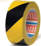 6 x Tesa Markierungsband 4169 50mm x 33m schwarz-gelb
