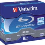Verbatim DVD Rohlinge DVD BD-RE Blue-Ray 25GB im Jewel Case VE=5 St&uuml;ck