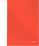 6 x Leitz Notizbuch Solid fester Einband A4 kariert 80 Blatt hellrot