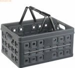 6 x Helit Klappbox 'the flap line' 32 Liter mit Griffen grau