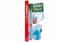3 x Stabilo Dreikant-Bleistift Easygraph S Schul-Set blau
