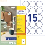 Avery Zweckform Etiketten rund A4 51mm 10 Bogen/150 Etiketten wei&szlig;