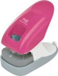PLUS JAPAN Heftger&auml;t klammerlos - bis 10 Blatt mit Lochfunktion pink.