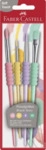 Faber-Castell Haarpinselset - 4 Gr&ouml;&szlig;en sortiert Pastell Softgriff.