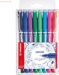 5 x Stabilo Fineliner Sensor Etui 0,3 mm Kunststoffetui VE=8 St&uuml;ck