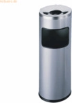 Durable Papierkorb Safe mit Ascher rund 17+2l metallic silber