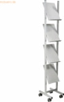 Helit Prospektregal 4x A4 260x1580x390mm 4 F&auml;cher Metall silber