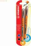 10 x Stabilo Tintenroller worker+ medium 0,5 mm schwarz/blau VE=2 St&uuml;c