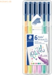 10 x Staedtler Fasermaler triplus color ca. 1,0mm VE=6 Farben color pa
