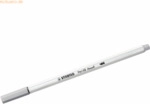 10 x Stabilo Premium-Filzstift mit Pinselspitze Pen 68 brush mittelgra