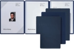 10 x Pagna Bewerbungsmappe Square 3-teilig Karton 270g/qm blau