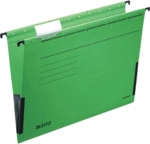 Leitz H&auml;ngetasche Alpha A4 250g/qm Karton mit Leinenfr&ouml;schen gr&uuml;n VE=5