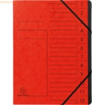 Exacompta Ordnungsmappe 541205E DIN A4 12 F&auml;cher Karton rot