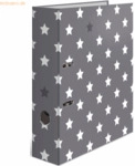 10 x HERMA Motivordner A4 70mm Stars grau mit wei&szlig;en Sternen
