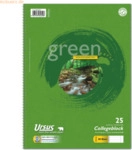 Ursus Kollegblock green A4 70g/qm liniert Lineatur 25 VE=80 Blatt