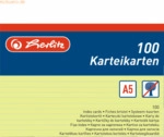 4 x Herlitz Karteikarten A5 liniert VE=100 St&uuml;ck gelb