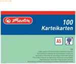4 x Herlitz Karteikarten A5 liniert VE=100 St&uuml;ck gr&uuml;n