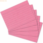 4 x Herlitz Karteikarten A5 liniert rosa VE=100 St&uuml;ck