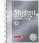 5 x Brunnen Collegeblock Premium Student A5 90g/qm 80 Blatt kariert