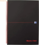 5 x Oxford Spiralbuch Office Black 'n Red A4 kariert 5 mm 70 Blatt 90