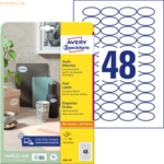 Avery Zweckform Etiketten oval A4 40x20mm 10 Bogen/480 Etiketten wei&szlig;