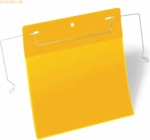 Durable Kennzeichnungstasche mit Drahtb&uuml;gel A5 quer PP gelb VE=50 St&uuml;c