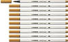 Stabilo 568/89-10, 10 x Stabilo Premium-Filzstift mit Pinselspitze Pen 68 brush ocker