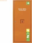 S&ouml;hngen Stehschrank Erste-Hilfe-Trage gef&uuml;llt orange
