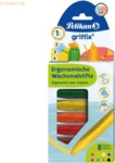Pelikan Wachsmalstift Dreikant Wachskreide VE=8 Farben