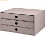 S.O.H.O. Schubladenbox Taupe 3 Sch&uuml;be A4