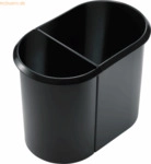 Helit Papierkorb Duo-System ohne Deckel 1x20l + 1x9l schwarz