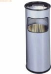 Durable Papierkorb Metall mit Ascher rund 17+2l metallic silber