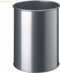 Durable Papierkorb Metall rund 15l metallic silber