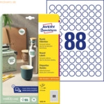 Avery Zweckform Etiketten rund A4 20mm 10 Bogen/880 Etiketten wei&szlig;