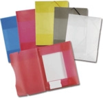 5 x Folia Sammelmappe mit Gummiband DIN A4 transparent 5 Farben.