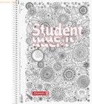5 x Brunnen Collegeblock Student ZenArt Floral A4 90g/qm 80 Blatt Line