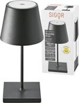 SIGOR LED-Akku-Tischleuchte mini 2,2W 2200/2700K nachtschwarz 4547001 USB-C