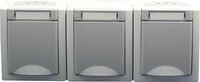 EGB Pacific FR Schuko-Steckdose 3-fach waagerecht grau IP54 90591498-DE