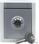 EGB Pacific FR Schuko-Steckdose abschlie&Atilde;&Yuml;bar grau IP54 Schlie&Atilde;&Yuml;ung 8 90591048-DE