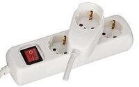 3-fach REV Powersplit Steckdosenleiste wei&Atilde;&Yuml; 2m mit Schalter