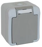 PERANOVA AP-FR Steckdose 1-fach IP54 grau/hellgrau