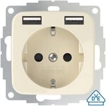 2USB Schutzkontakt-Steckdose 2USB inCharge PRO SI VDE cremewei&Atilde;&Yuml; gl&Atilde;&curren;nzend
