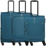 Travelite Umbria - 4-Rollen-Trolley-Set 3 tlg. (petrol)
