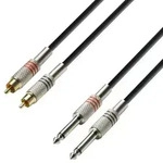 Twin-Kabel 2 x Klinke TS auf 2 x Cinch 3 m