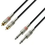 Twin-Kabel 2 x Klinke TS auf 2 x Cinch 1 m