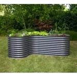 Westmann Grow Faster L | Metall Hochbeet L-Form | Wellblech in Anthrazit - Anthrazit