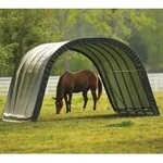 ShelterLogic Folien Weidezelt Zeltgarage Run-In-Shed | Gr&uuml;n | 610x400x300 cm - Gr&uuml;n